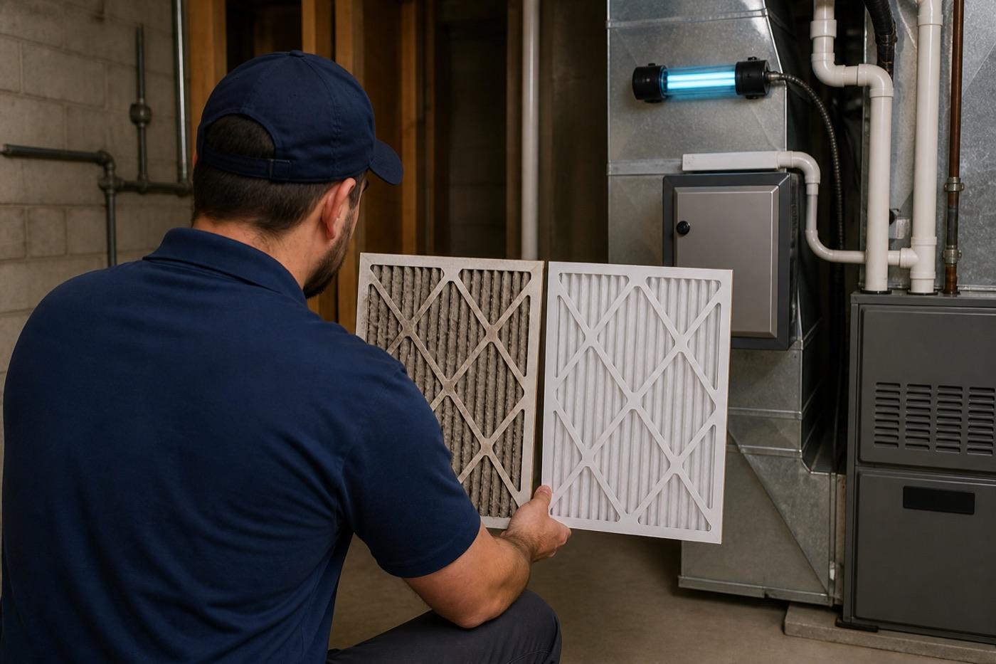Indoor air quality equipment installed on a home HVAC system
