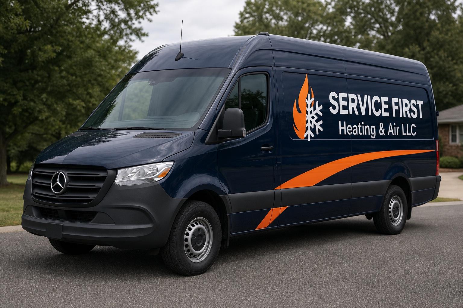 Service First Heating & Air service van